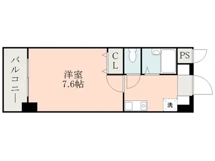 ダイナコート水前寺公園北(1K/4階)の間取り写真