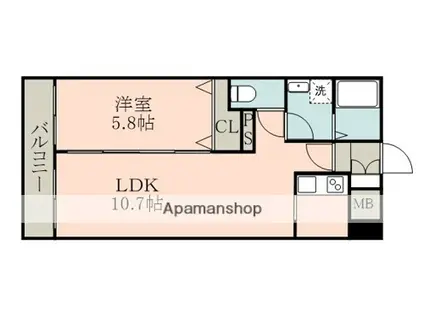 S-FORT平成けやき通(1LDK/7階)の間取り写真