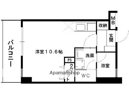 コネクト新水前寺(ワンルーム/8階)の間取り写真