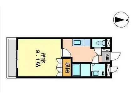 ハウスゆずの木(1K/1階)の間取り写真