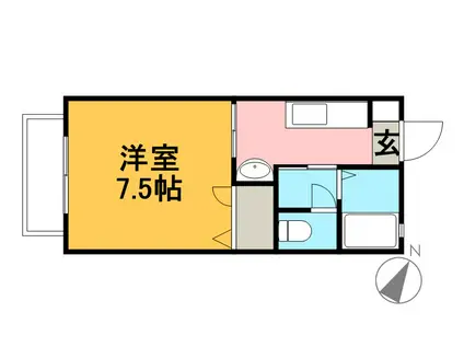 シャトーY(1K/1階)の間取り写真