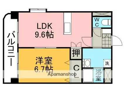 DREW一番館(1LDK/1階)の間取り写真