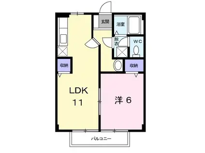 メゾンプレステージ510(1LDK/1階)の間取り写真