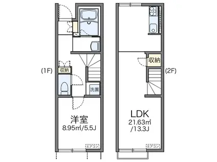 レオネクストコートグレイスⅢ(1LDK/1階)の間取り写真