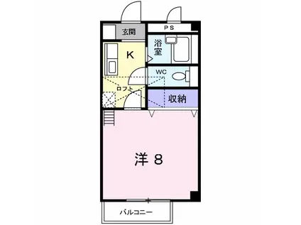 サンシャインハイツ(1K/2階)の間取り写真