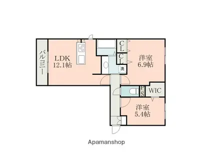 メゾン ルピナス 優(2LDK/2階)の間取り写真