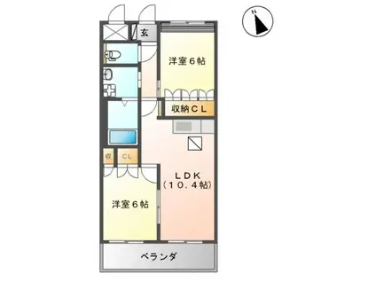 NOAH(2LDK/2階)の間取り写真