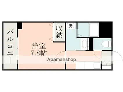 クイーンズタワー(1K/2階)の間取り写真