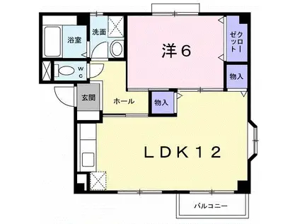 ヴェルドミール野田Ⅲ(1LDK/1階)の間取り写真