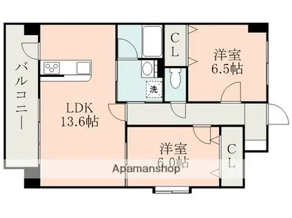 グラーヴェ水前寺(2LDK/11階)の間取り写真