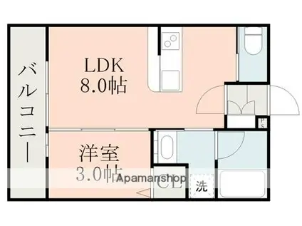 T'SCASK小山(1LDK/2階)の間取り写真