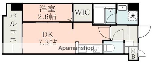 ラ・シック九学前(1DK/10階)の間取り写真