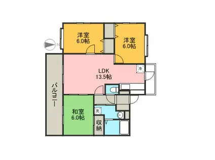 パークサイドU(3LDK/2階)の間取り写真
