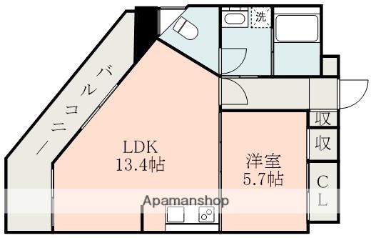 DO水前寺(1LDK/4階)の間取り写真