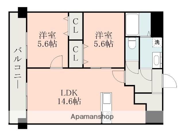 CHAINON楡木(2LDK/4階)の間取り写真