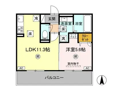 ミル・ルミエール(1LDK/1階)の間取り写真