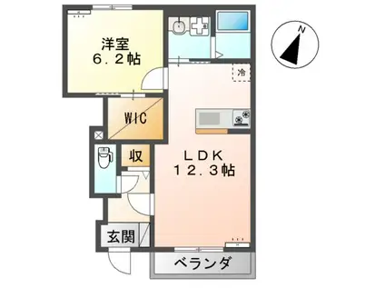 榎町アパート(1LDK/1階)の間取り写真
