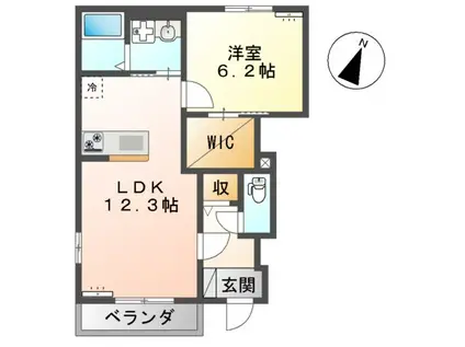 榎町アパート(1LDK/1階)の間取り写真