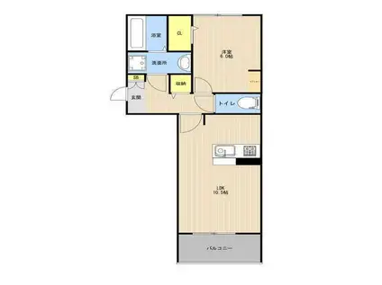 セキュレア合志(1LDK/3階)の間取り写真