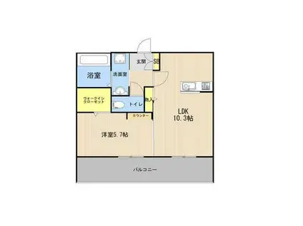 セキュレア合志(1LDK/3階)の間取り写真