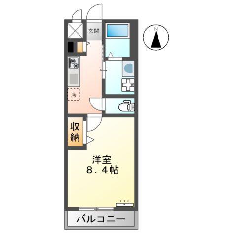 STEINFELDⅠ(1K/2階)の間取り写真