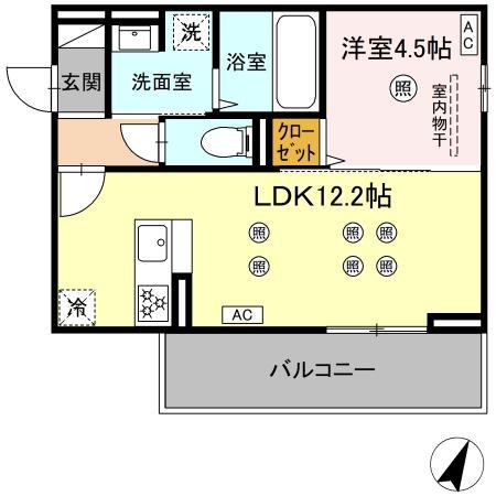 ザ スターリング シンホカ(1LDK/2階)の間取り写真