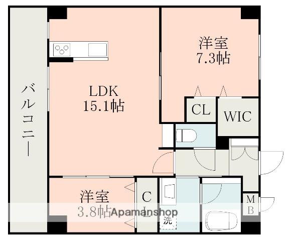 モアナ嘉島(2LDK/2階)の間取り写真