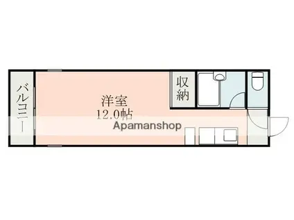 アルミザールⅠ(ワンルーム/1階)の間取り写真