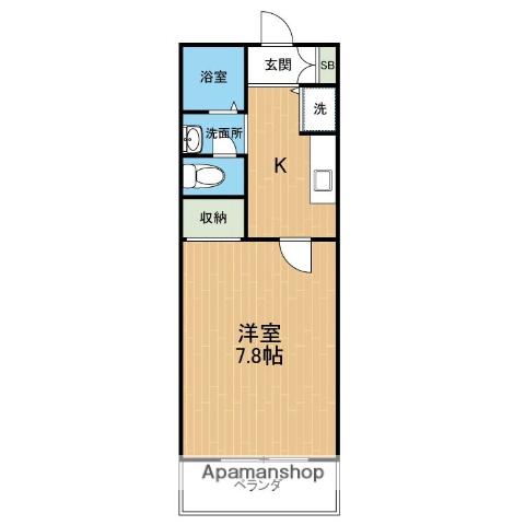 プロローグ蓮台寺(1K/2階)の間取り写真