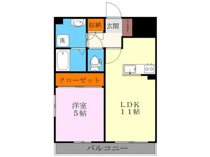 CREST平成(1LDK/2階)の間取り写真