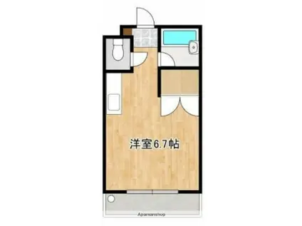 アンプルール新屋敷(ワンルーム/3階)の間取り写真