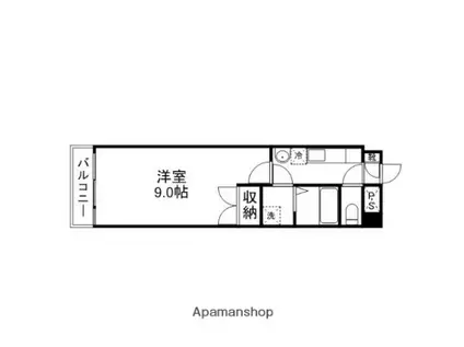 オーシャンヴィレッヂ黒髪(1K/5階)の間取り写真