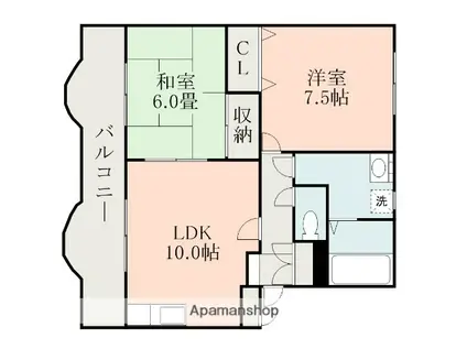 オーセンティック後藤(2LDK/3階)の間取り写真