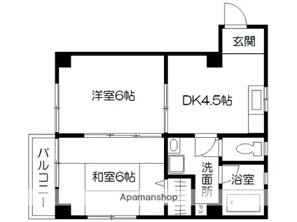 コーポ嘉悦(2DK/2階)の間取り写真