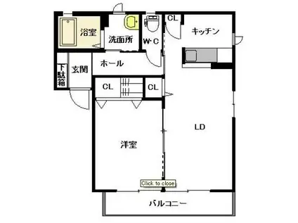 エントピア四方寄B棟(1LDK/2階)の間取り写真