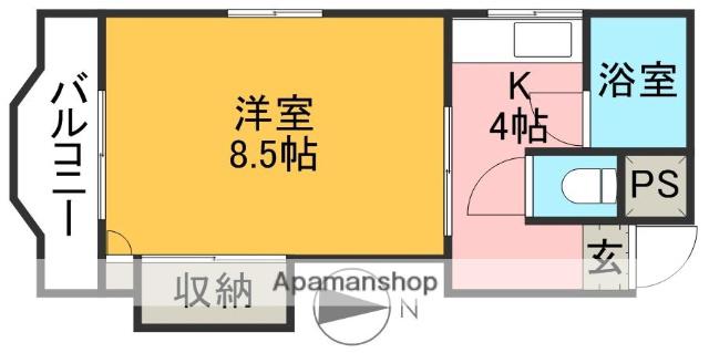 白石マンション(1K/2階)の間取り写真