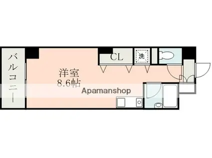 MRRくまもとRESIDENCE(ワンルーム/7階)の間取り写真