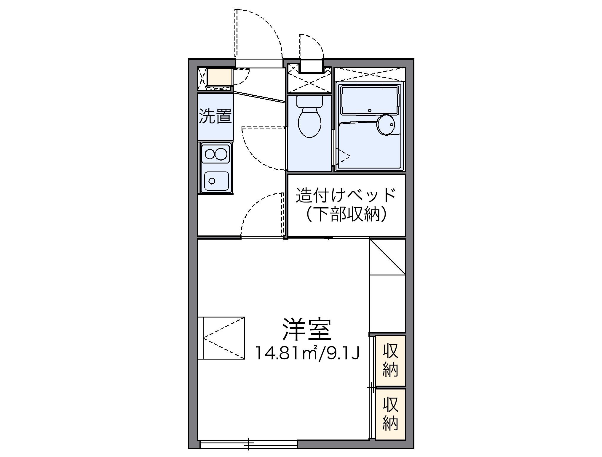 レオパレスグリーンコーポ砂原(1K/2階)の間取り写真