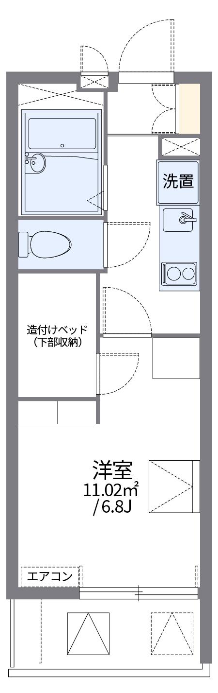 レオパレスフラワーヒル熊本(1K/3階)の間取り写真