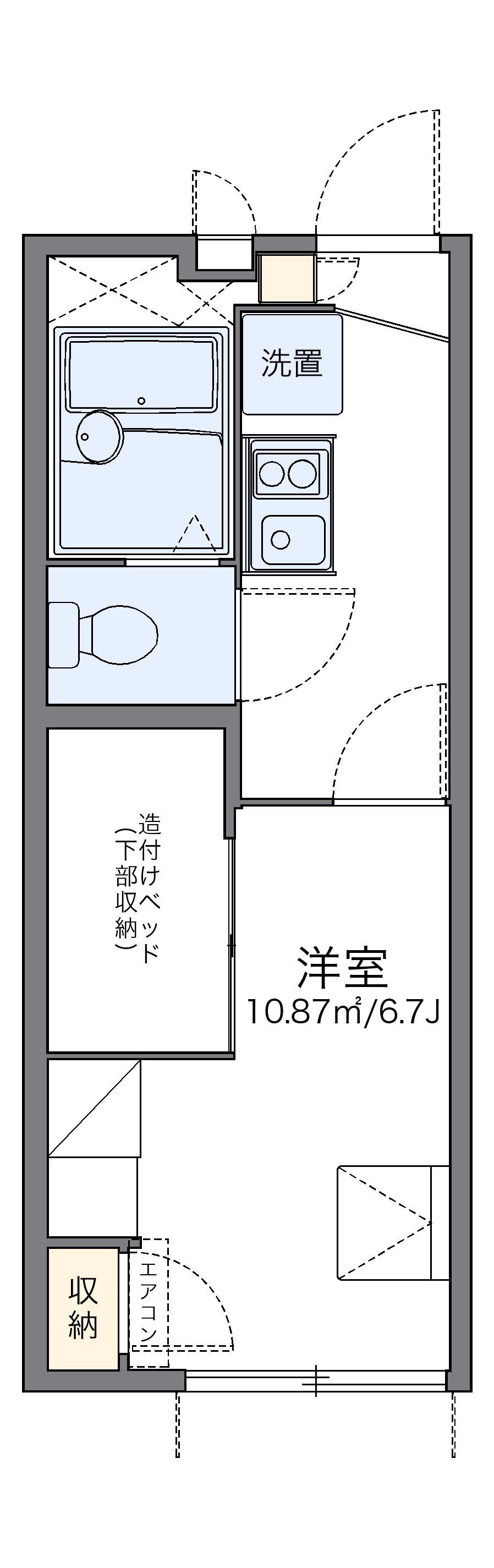 レオパレスティック ヒル(1K/1階)の間取り写真