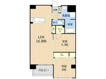 GLC新大江(2LDK/2階)の間取り写真