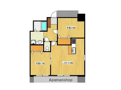 クロノス34田井島Ⅱ(2LDK/8階)の間取り写真