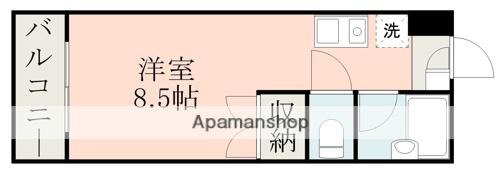 モンパレ渡鹿A棟(ワンルーム/3階)の間取り写真