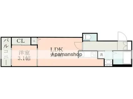 SMILEAX新大江(1LDK/2階)の間取り写真