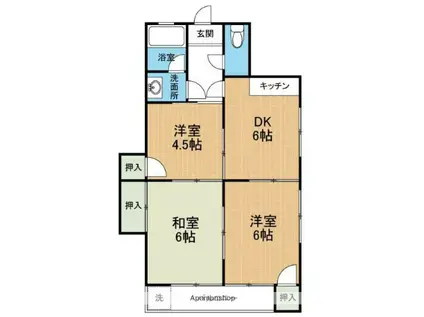 千馬ビル(3DK/4階)の間取り写真