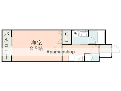 アンソレイユ月出(1K/5階)の間取り写真