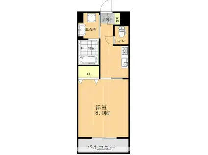 JEUNESSE新大江(1K/2階)の間取り写真