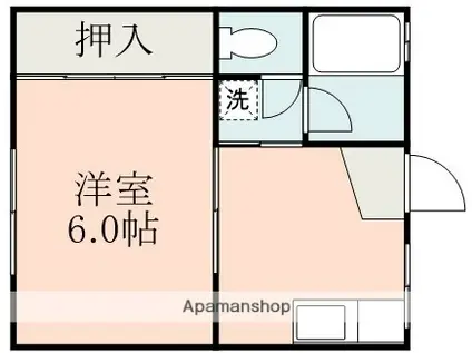 生田ガーデンハイツ(1K/2階)の間取り写真