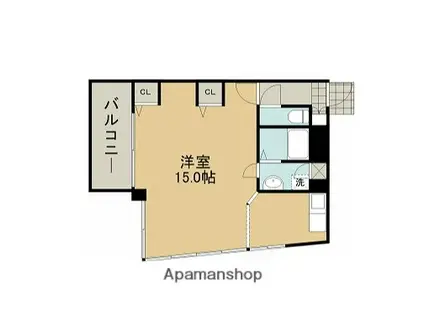 ヴァルール慶徳(ワンルーム/4階)の間取り写真