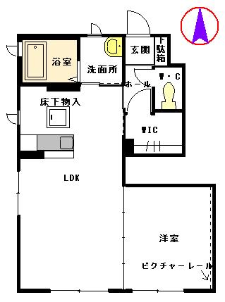 ウィダーホール25 B棟(1LDK/1階)の間取り写真